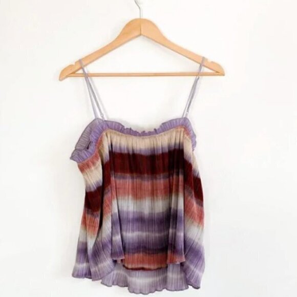 MADEWELL by J Crew Textured Micropleat Tank Top in Ombré Rainbow adjustable XL - Picture 7 of 16